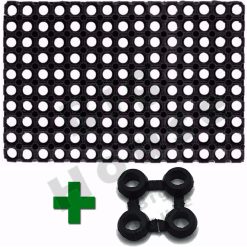 Zerbino Antiscivolo Ingresso Tappetino Gomma Compos + Gancio Giunto Universale