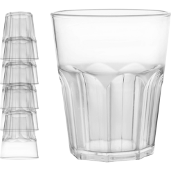 Bicchieri Riutilizzabili Infrangibili 5pz in Plastica Trasparenti Grandi 400cc