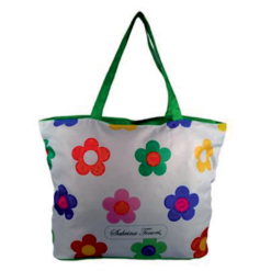Borsa da Mare Piscina Grande con Manici Fiori Margherite Colorate 56×18×42h cm