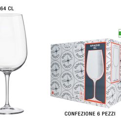 Calice Spazio Xl Bormioli Confezione 6 Pezzi Capacita’ 64 Cl Vino Ristorante Bar