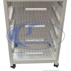 Carrello Vesuvio con Cassetto Bianco Maslegno Portafrutta Ortaggi Verdura