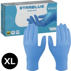 Guanti Nitrile Blu XL Estetista Ceretta Onicotecnica Tatuaggi 100pz No Polvere