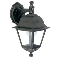 Lanterna Applique Retrò in Basso Lampada da Parete Vintage Grande 60W Nero E27
