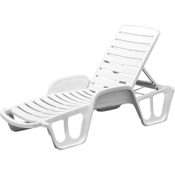 Lettino Impilabile Sdraio Mare Piscina Giardino Esterni 192×71×100h cm Bianco