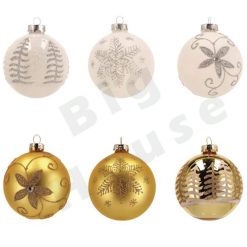 Palline di Natale Decorazioni Natalizie per Albero di Natale Palle Bianche e Oro