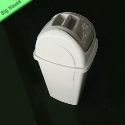 Pattumiera Basculante Plastica Europa 65L Oliva con Coperchio Bianco e Nero - immagine 6