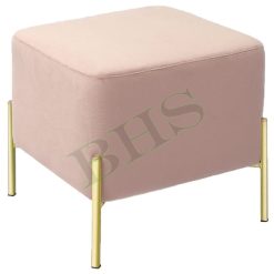 Pouf Quadrato in Velluto Rosa Puf Morbido Pouff Guilin Poggiapiedi Sedia