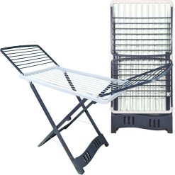 Stendino Pieghevole Antiscivolo con Ruote Ali Stendibiancheria Salvaspazio