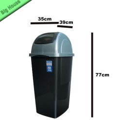 Pattumiera Basculante Plastica Europa 65L Oliva con Coperchio Bianco e Nero - immagine 10