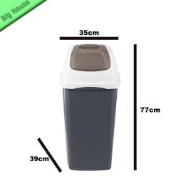 Pattumiera Basculante Plastica Europa 65L Oliva con Coperchio Bianco e Nero - immagine 11