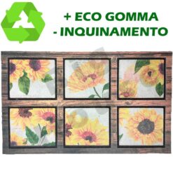 Zerbino in Eco Gomma Girasole Ingresso Esterno Tappeto Antiscivolo 45×75 cm