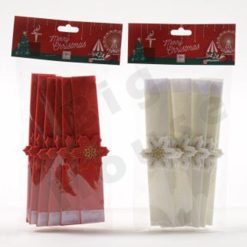 Fermo Porta Tovaglioli di Natale in Pannolenci Conf. 6 pz Bianco e Rosso