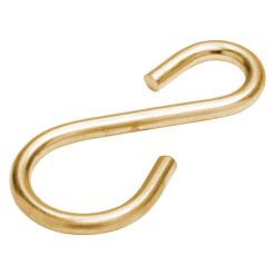 Gancio a S in Acciaio Ottonato Giallo per Appendere Pentole e Utensili da Cucina