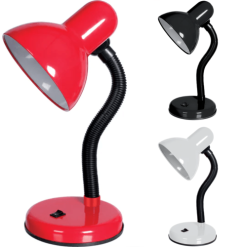 Lampada da Scrivania Tonda Asta Direzionabile con Attacco Lampadina E27 Colorata