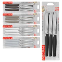 Pedrini Set 6 Coltelli da Tavola Acciaio Inox 10,5cm con Manico Colorato