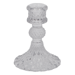 Reggicandela Portacandela Candelabro da 1 Candela Candeliere Vetro Ø 8 × 10