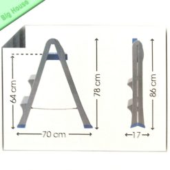 Bama Sgabello Skala 3 Gradini Skala Antracite 47x70x78h – In Plastica Robusta, Antiscivolo, Richiudibile e Certificato UNI EN 14183 - immagine 5