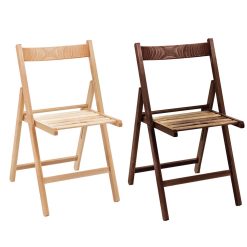 Sedia Pieghevole Legno Massello Listellare Resistente 2pz Salvaspazio Giardino