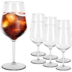 Set 6 Calici Vino Drink Tritan per Aperitivi Rinfresco Buffet Ricevimento 470ml