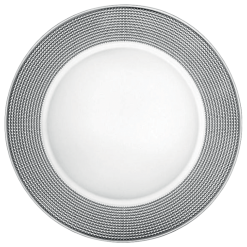 Sottopiatto Piatto Grande Trasparente in Vetro Bordo Decorato h.0,5 Ø 32 cm