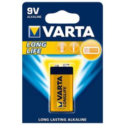 Varta Batteria Pila a Blocco 9 Volt PP3 6LR61 Longlife Alcalina da 9 V