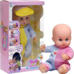 Bambolotto Neonato Bimbo Baby Piange e Ride con Suoni Bambolina Parlante Piccola