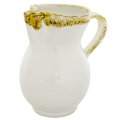 Brocca Panciuta Caraffa Ceramica Avorio Striato Vino Limonata Acqua 0,50 e 1 LT
