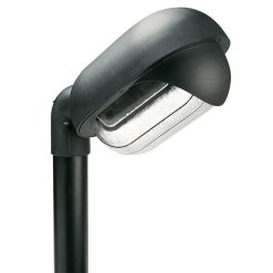Faretto Lampioncino Ovale Faro Luce LED con Testa Palo Ø 60 mm E27 Nero 60W