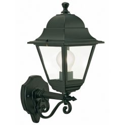 Lanterna Applique Retrò in Alto Lampada da Parete Vintage Media 60W Nera E27