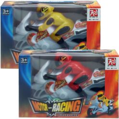 Moto Giocattoli per Bambini  1pz Motociclette da Corsa Grande con Fiamme 3+ Anni