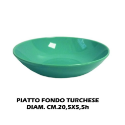 PIATTO CERAMICA FONDO CM.21 TURCHESE