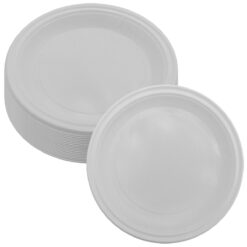 Piatti di Plastica Carta Piani 20 Pz Riciclabili Lavabili Riutilizzabili Ø 22 cm