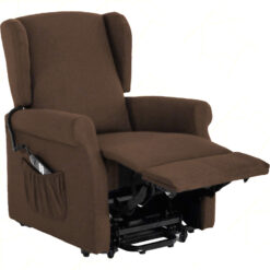 Poltrona Relax Alzapersona Elettrica Marrone Schienale Reclinabile Poggiapiedi