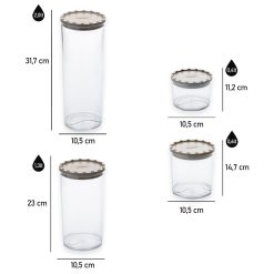 Set Barattoli Alimenti Plastica Riciclata Coperchi Colorati Chiusura Ermetica - immagine 9