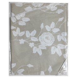 Tovaglia Felpata Tonda Cm.160 Ecru' Con Fiori