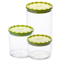 Set Barattoli Alimenti Plastica Riciclata Coperchi Colorati Chiusura Ermetica - immagine 10