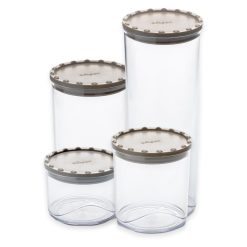 Set Barattoli Alimenti Plastica Riciclata Coperchi Colorati Chiusura Ermetica - immagine 12