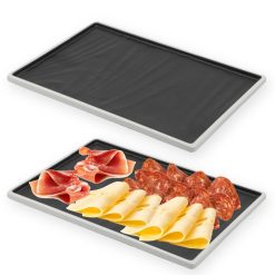 Vassoio Taiji Nero Avorio Piatto da Esposizione Cibo Sushi Salumi 30,5x8,6 cm