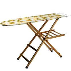 Asse da Stiro in Noce Tavolo Stirare 3 Altezza Regolabile 118×34 cm Portapanni