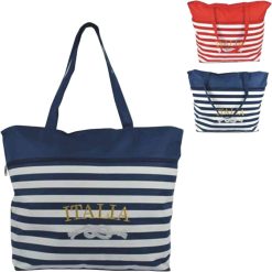 Borsa Mare Donna Grande Zip Davanti Doppio Manico a Spalla Cerniera da Spiaggia