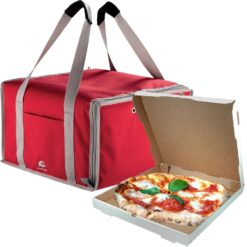Borsa Termica Portapizza Rossa Anti-Condensa Grande 35×35×22h cm per 4/5 Pizze
