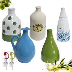 Bottiglia Olio Terracotta 250g-500g Colorate/Decorate a Mano | Made in Italy