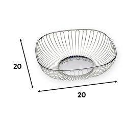 CESTINO PORTAPANE IN ACCIAIO INOX CM.20X20 - immagine 4