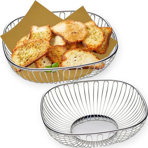 Cestino-Pane-Filo-Quadrato-Acciaio-Inossidabile-1810-Piccolo-Portatile-20x20cm-166247329219