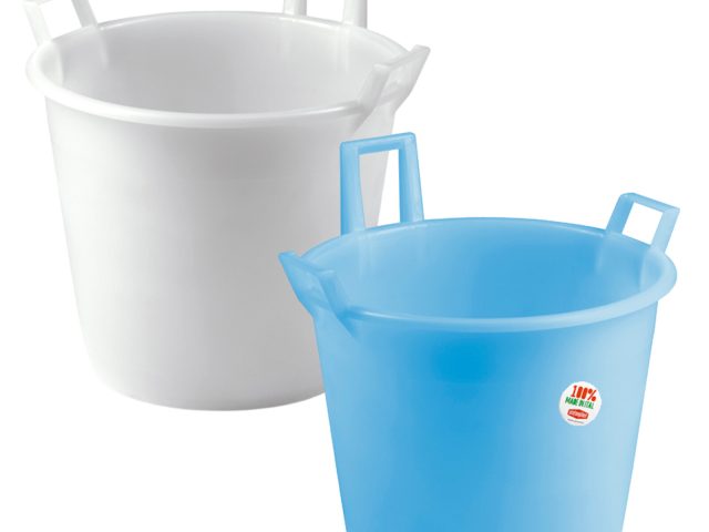 Stefanplast Mastello 3 Manici in Polietilene Azzurro Neutro Ø 45-70 cm