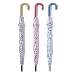 Ombrello Apertura Automatica Pongee Fantasie Floreali Fondo Bianco Vari Colori