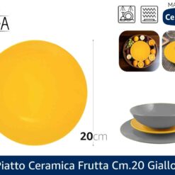 PIATTO CERAMICA FRUTTA CM.20 GIALLO
