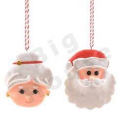 Pendente Decorazioni Natalizie Babbo Natale Faccia Addobbi per Albero di Natale