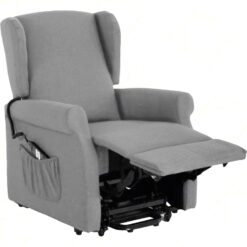 Poltrona Relax Alzapersona Elettrica Grigia Schienale Reclinabile Poggiapiedi