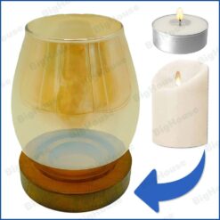 Porta Tealight Lumini Candele Profumate Piccole in Bicchiere Ambra Portacandela